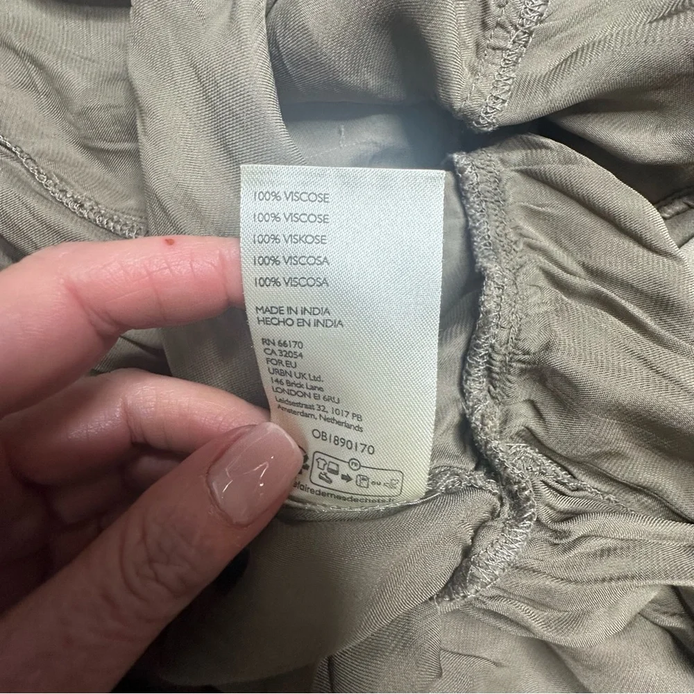 Like New Free People Isadora Studded Silky Maxi Dress olive green - Picture 12 of 15